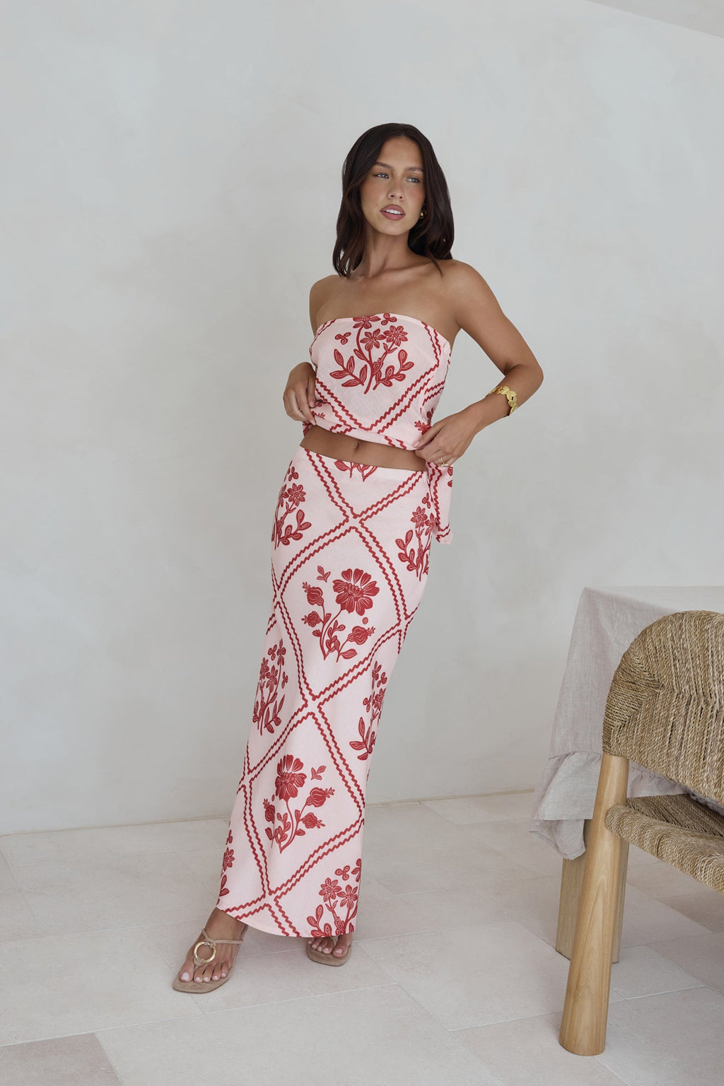 Minimale Maxi Skirt Red