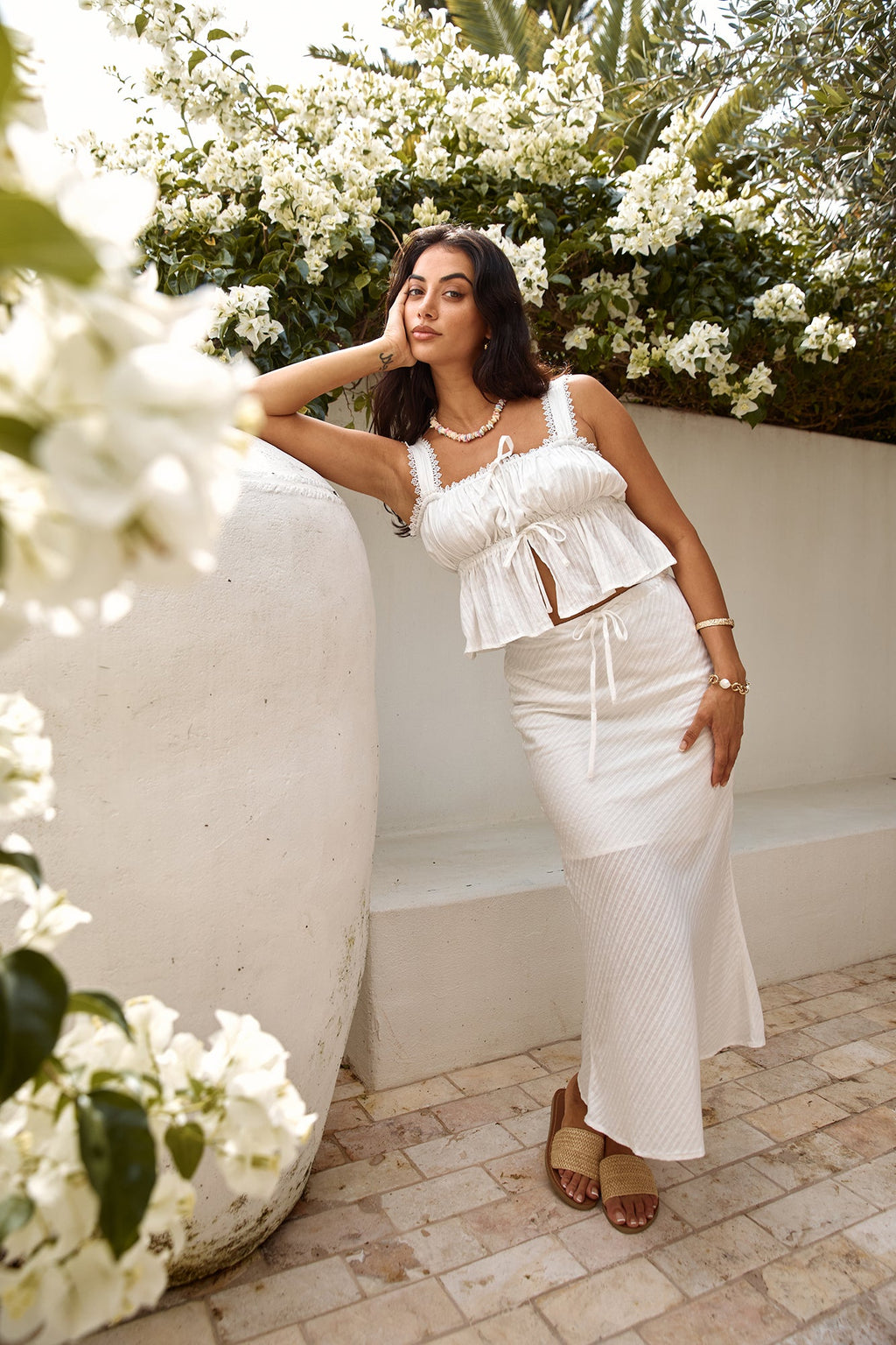 Gypsophila Crop Top White