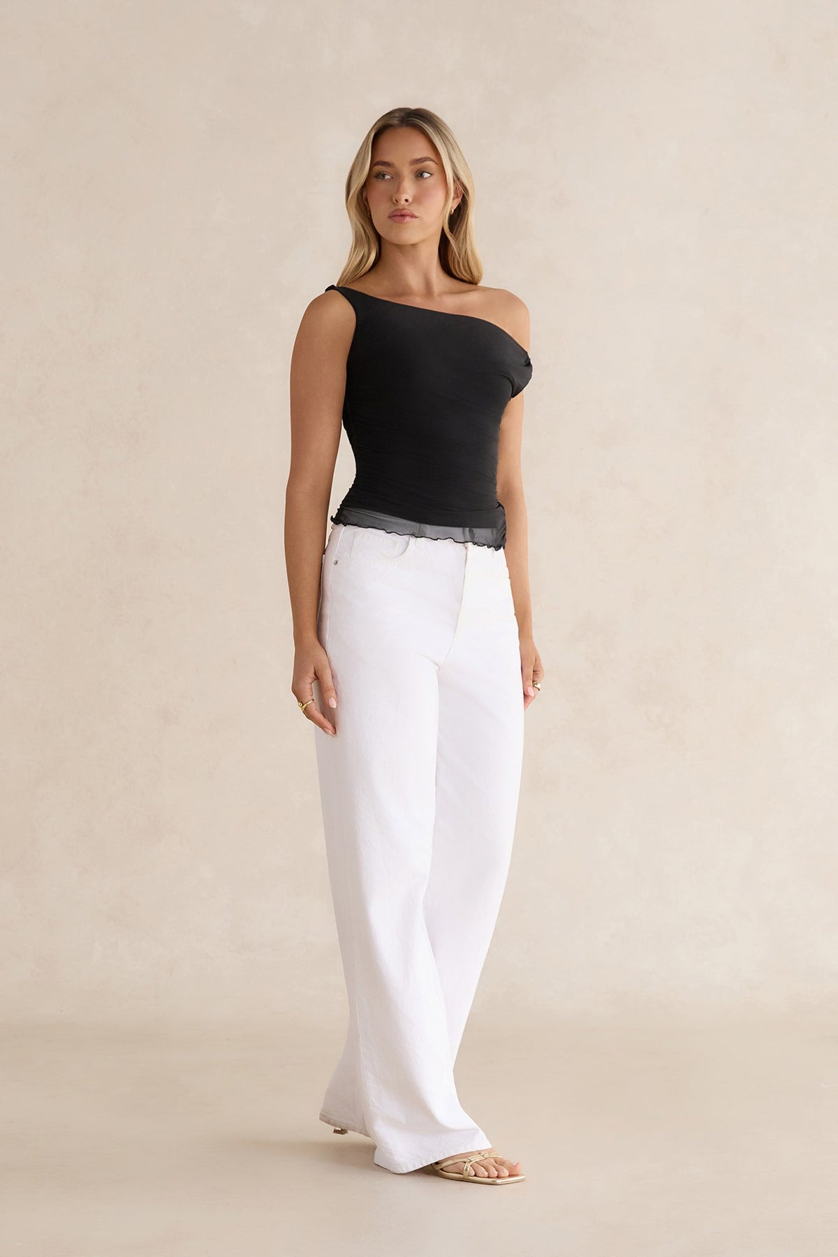 Sunset Ride Mesh Off Shoulder Black