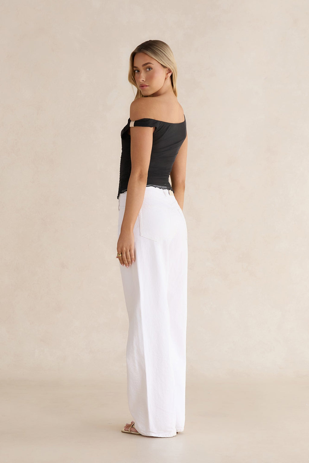 Sunset Ride Mesh Off Shoulder Black
