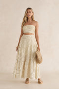 Shimmering Sands Polka Dot Maxi Skirt Yellow
