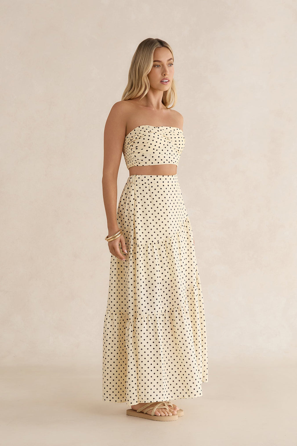 Shimmering Sands Polka Dot Crop Top Yellow