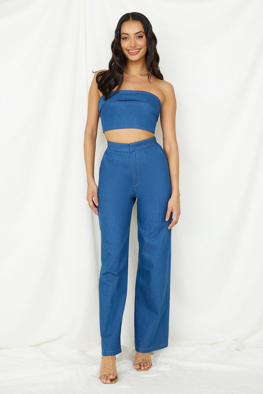 In Hindsight Crop Top Denim