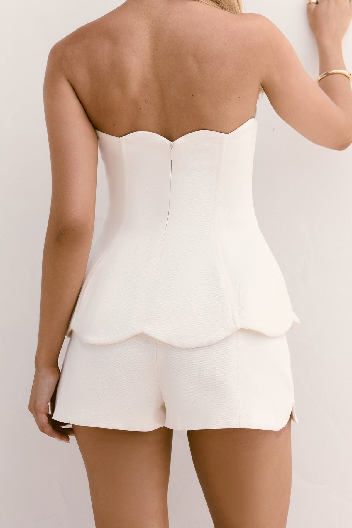 Dewdrop Dreams Strapless Top White
