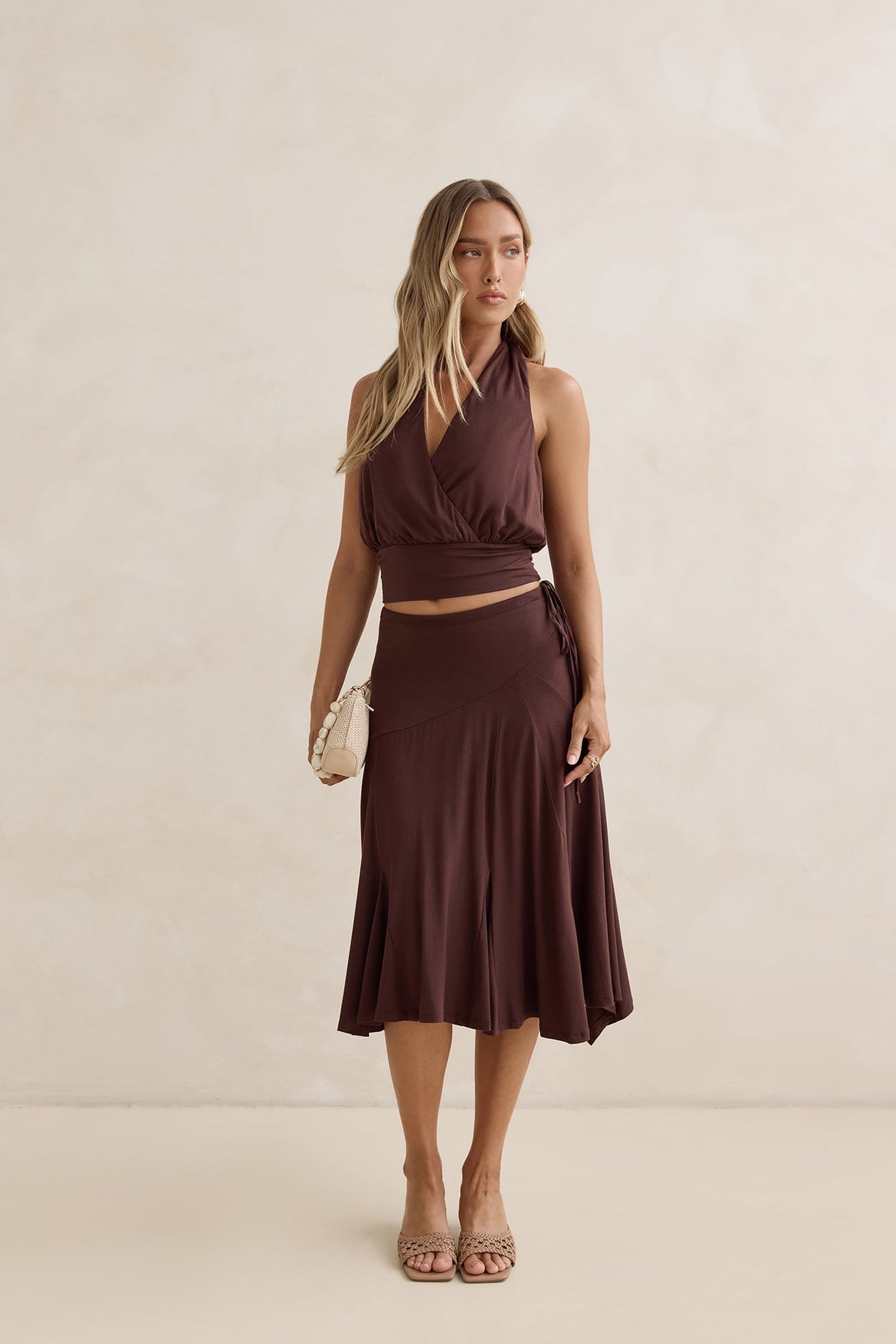 Dreamy Shores Halter Top Brown