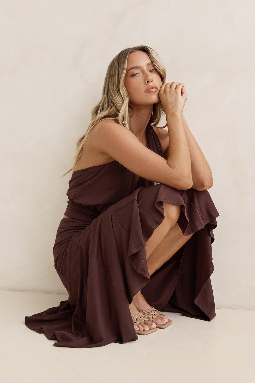 Dreamy Shores Halter Top Brown