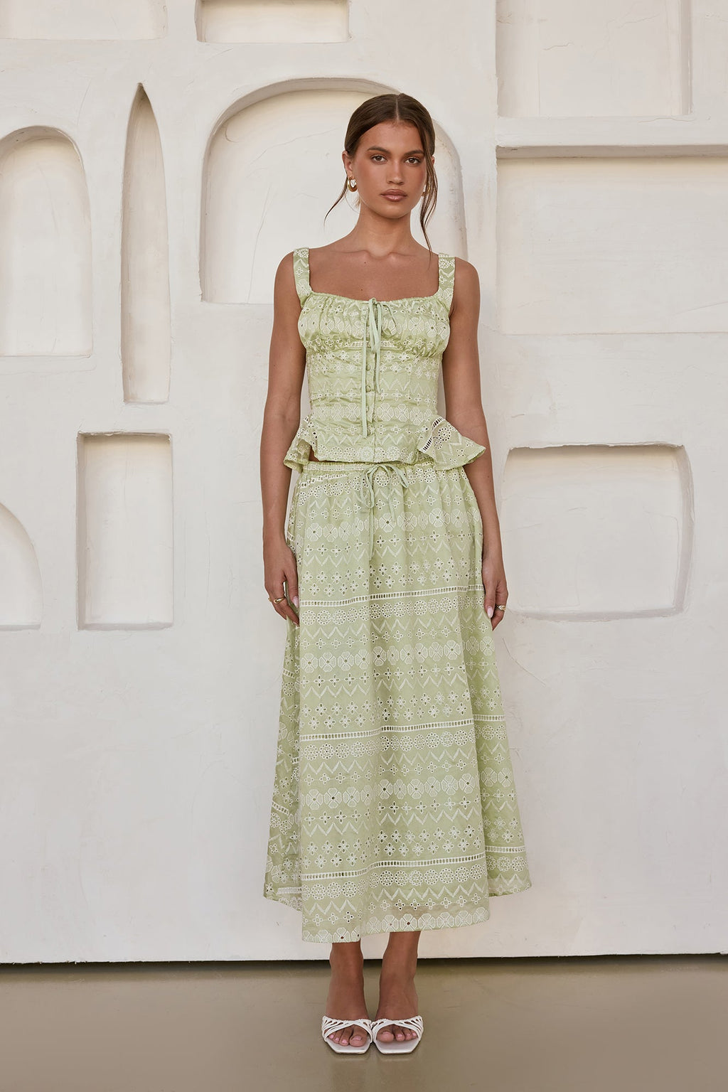 Wishing For Romance Midi Skirt Sage