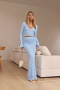 Claire Lace Maxi Skirt Blue