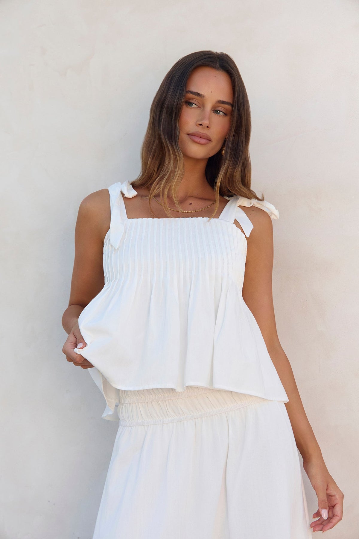 Glass Hearts Maxi Skirt White