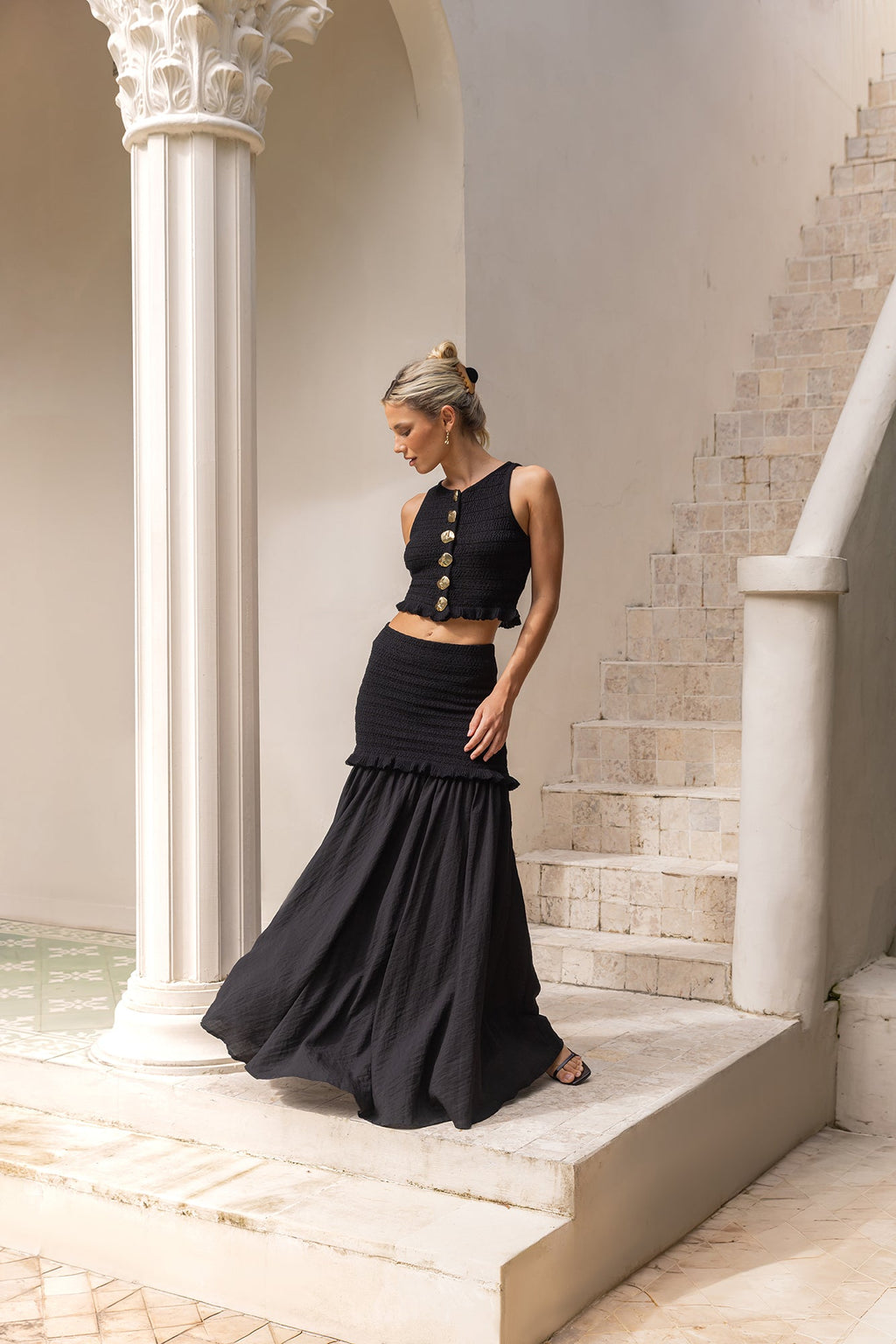 Dear Valentine Maxi Skirt Black