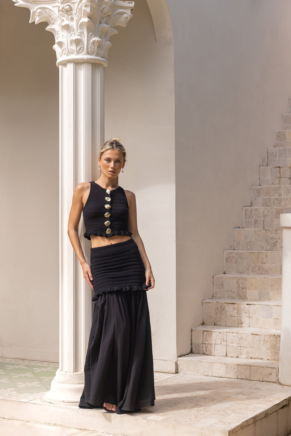 Dear Valentine Maxi Skirt Black